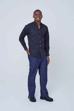 Camisa Masculina Slim Manga Longa em Tricoline Misto - FOTO 2