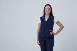 Colete Social Feminino com Gola de Padre em Tway - FOTO 2 Colete Social Feminino com Gola de Padre em Tway - FOTO 2