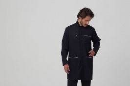 Jaleco 3/4 Manga Longa com Gola de Padre - FOTO 2 Jaleco 3/4 Manga Longa com Gola de Padre - FOTO 2