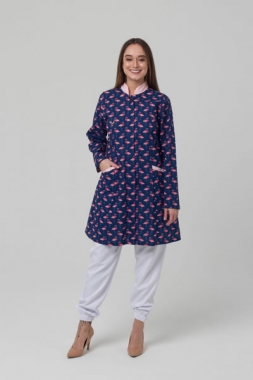 Jaleco 3/4 Manga Longa com Gola de Padre