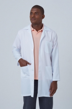 Jaleco Manga Longa Com Botões em Sarja ou Brim