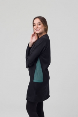 Jaleco 3/4 Manga Longa Feminino e com Zíper Frontal