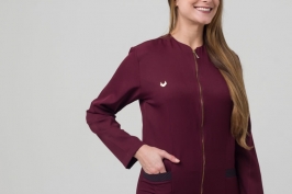 Jaleco 3/4 Manga Longa Feminino e com Zíper Frontal - FOTO 3 Jaleco 3/4 Manga Longa Feminino e com Zíper Frontal - FOTO 3