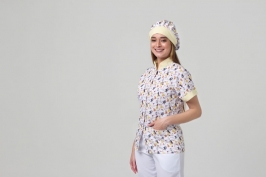 Jaleco Feminino com Gola de Padre em tricoline misto - FOTO 2 Jaleco Feminino com Gola de Padre em tricoline misto - FOTO 2