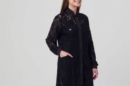 Jaleco Feminino Manga Longa em Renda Preta - FOTO 4 Jaleco Feminino Manga Longa em Renda Preta - FOTO 4