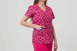 Jaleco Feminino Manga Curta Sem Botões e com Decote V - FOTO 2 Jaleco Feminino Manga Curta Sem Botões e com Decote V - FOTO 2