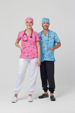 Jaleco Manga Curta Sem Botões e Decote V