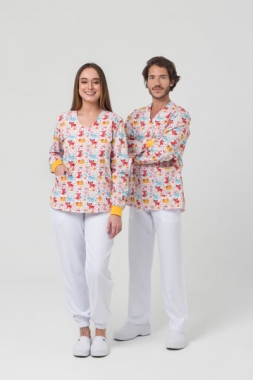 Jaleco Manga Longa sem Botões e com Decote V Foto Jaleco Manga Longa sem Botões e com Decote V