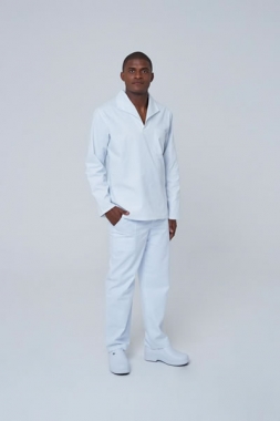 Jaleco Manga Longa Sem Botões em Sarja ou Brim